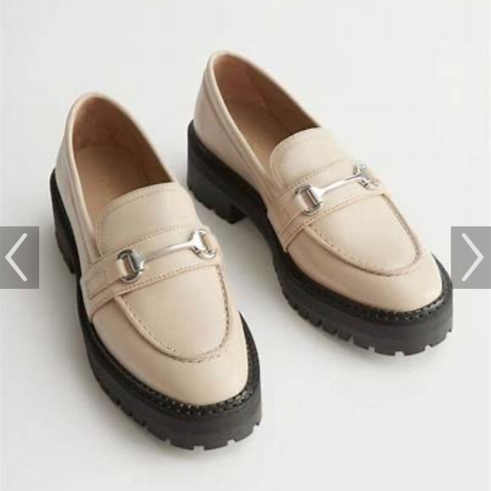Beige leather LOAFERS - & Other Stories